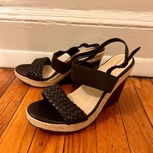 Leather Wedge sandals - size 9 chocolate brown